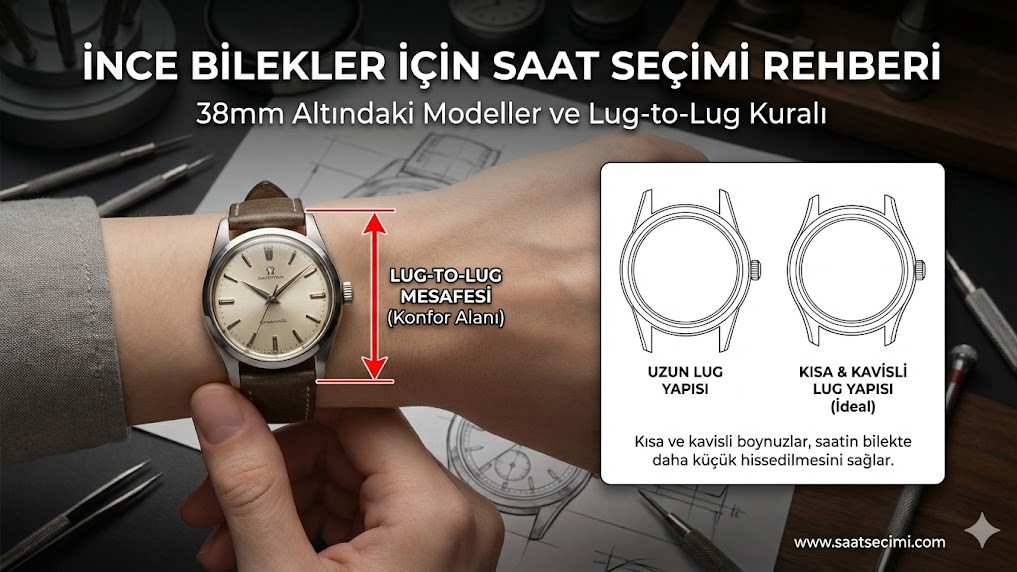 İnce Bilekler İçin Saat Seçimi Rehberi: 38mm Altındaki En İyi Modeller ve Lug Kuralları