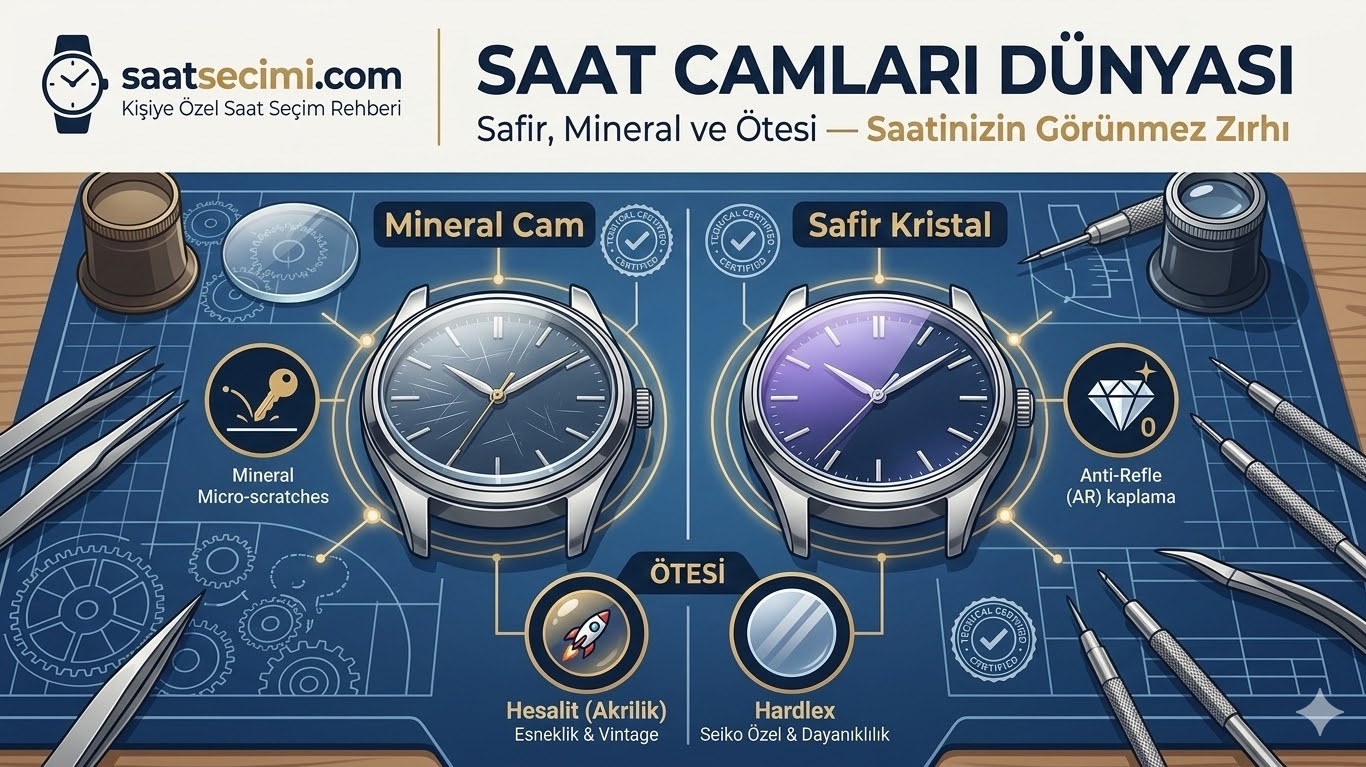 Safir Cam Mı Mineral Cam Mı? Saatlerin Cam Türleri