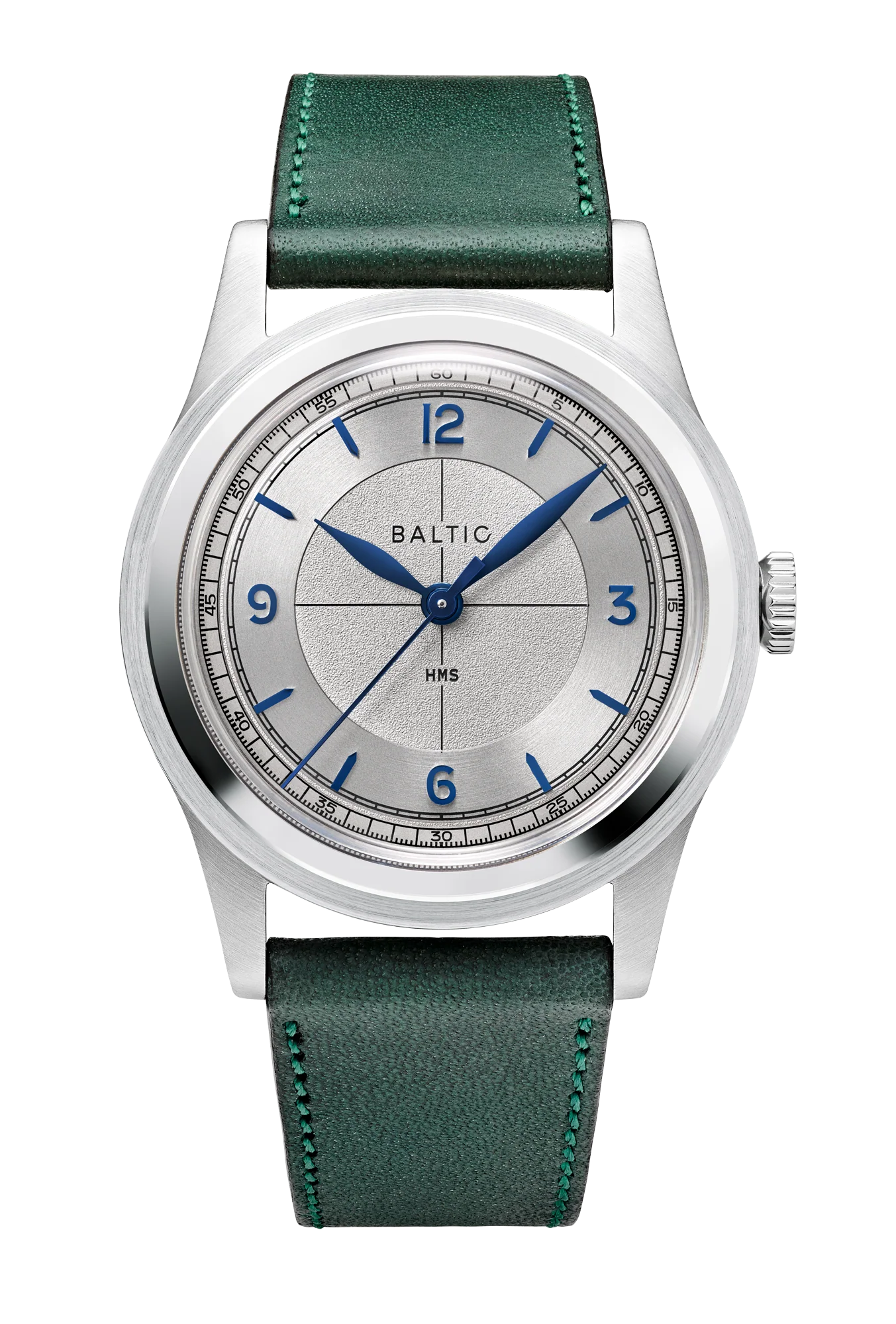 baltic HMS 003 Silver Blue - Stitched Green 36 mm