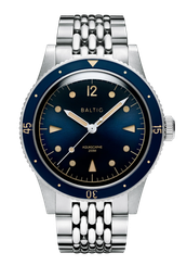 baltic Aquascaphe Classic Blue Gilt Beads of Rice 39 mm