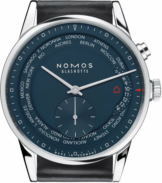 nomos GLASHÜTTE ZURICH WORLDTIME MIDNIGHT BLUE