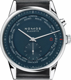 nomos GLASHÜTTE ZURICH WORLDTIME MIDNIGHT BLUE 40 mm
