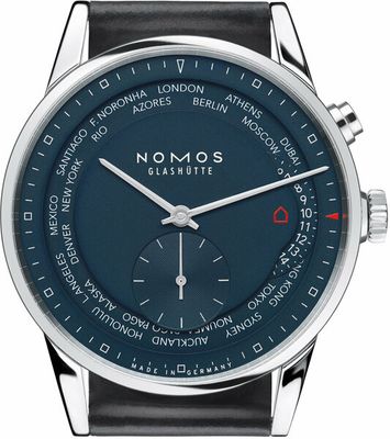 nomos GLASHÜTTE ZURICH WORLDTIME MIDNIGHT BLUE