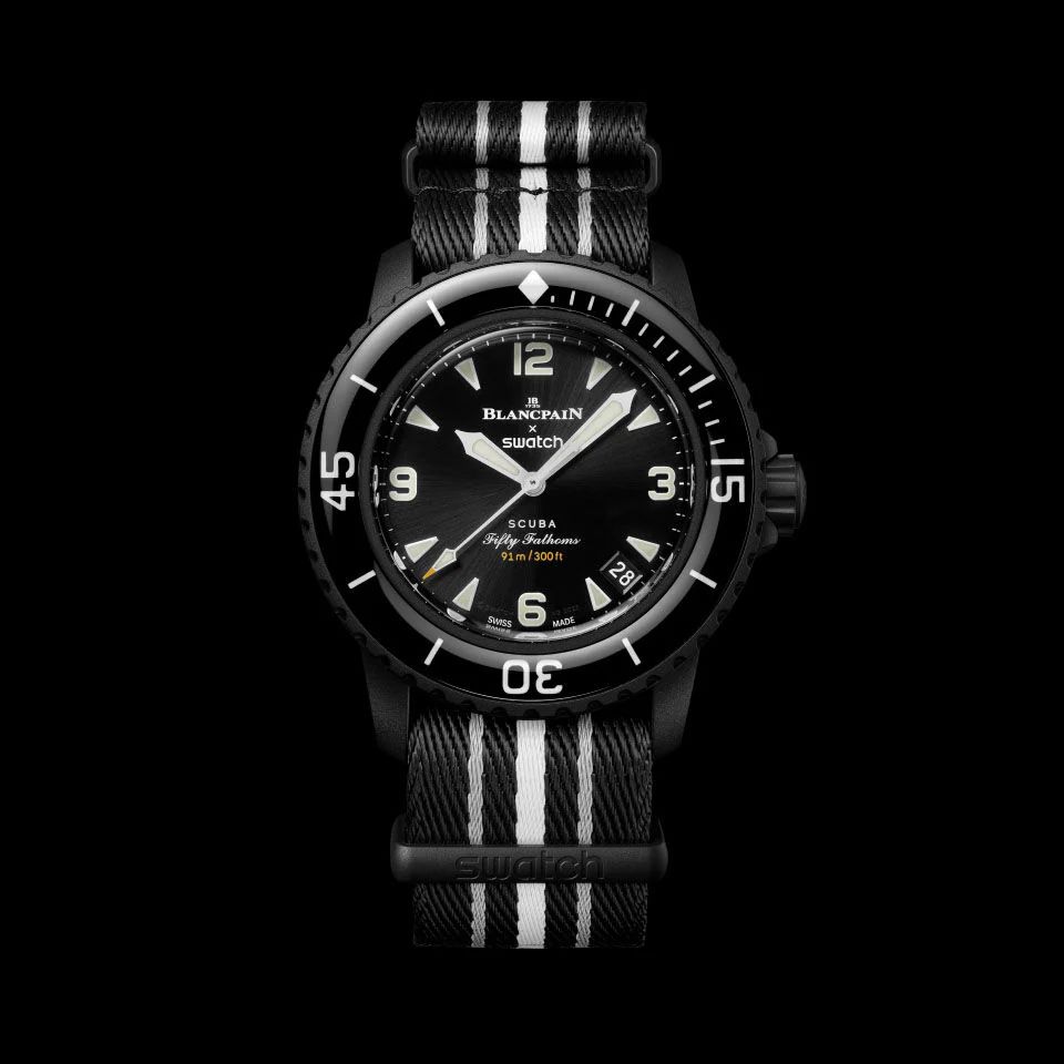 swatch Blancpain X Swatch BIOCERAMIC SCUBA FIFTY FATHOMS OCEAN OF STORMS SO35B400 42 mm