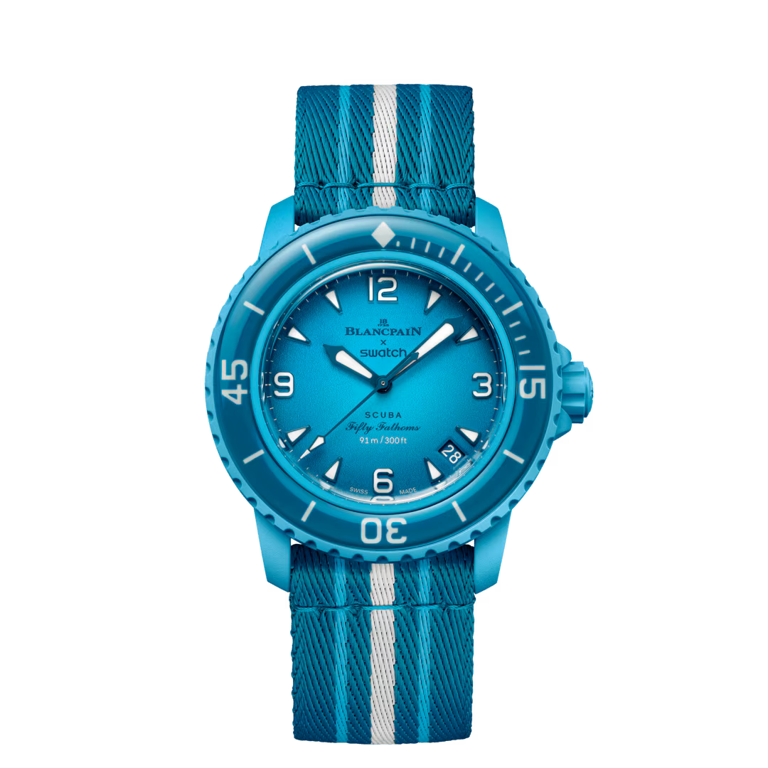 swatch Blancpain X Swatch BIOCERAMIC SCUBA FIFTY FATHOMS BLUE LAGOON SO35L400