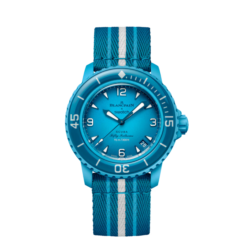 swatch Blancpain X Swatch BIOCERAMIC SCUBA FIFTY FATHOMS BLUE LAGOON SO35L400