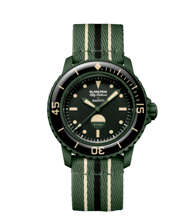 swatch Blancpain X Swatch BIOCERAMIC SCUBA FIFTY FATHOMS GREEN ABYSS SO35G100