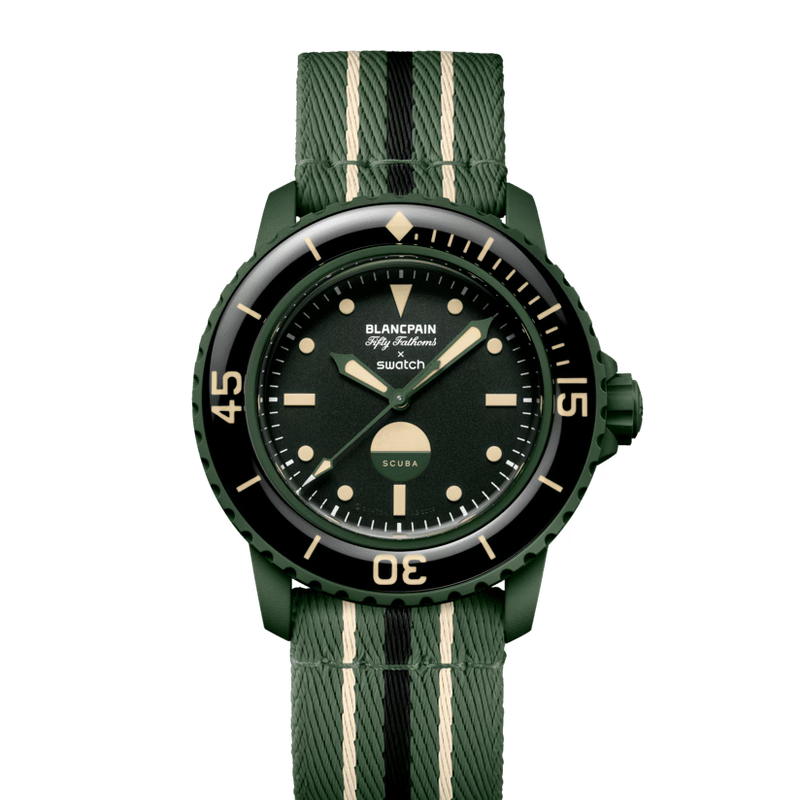 swatch Blancpain X Swatch BIOCERAMIC SCUBA FIFTY FATHOMS GREEN ABYSS SO35G100